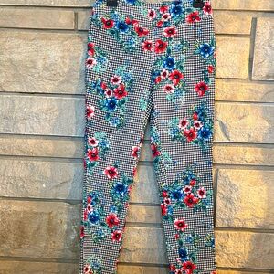 Jules & Leopold Leggings with Gingham Floral Pattern